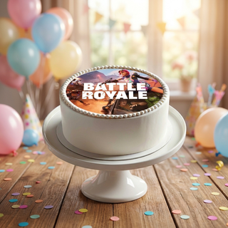 Fortnite Cake Topper shown on a cake at a birthday party
