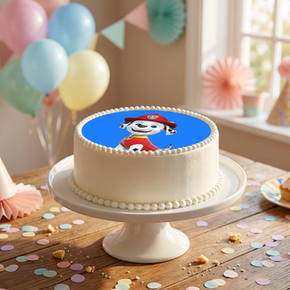 Paw Patrol (Marshall) Cake Topper shown on a cake at a birthday party