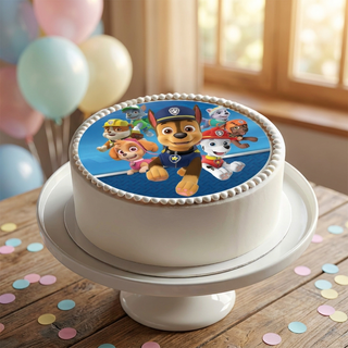 Paw Patrol (Team) Cake Topper shown on a cake at a birthday party