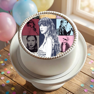 Taylor Swift Eras Tour Cake Topper shown on a cake at a birthday party